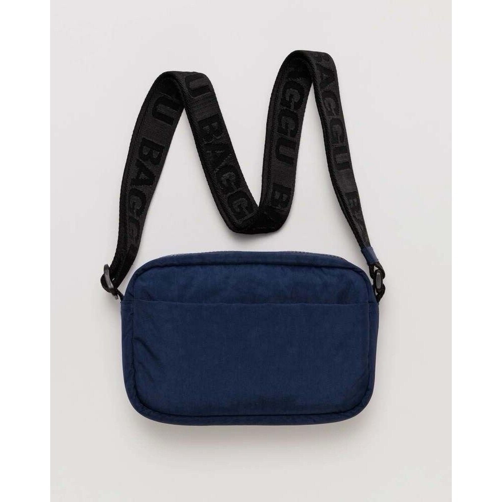 Baggu Camera Crossbody Bag Blue Nylon Adjustable Logo Strap Purse